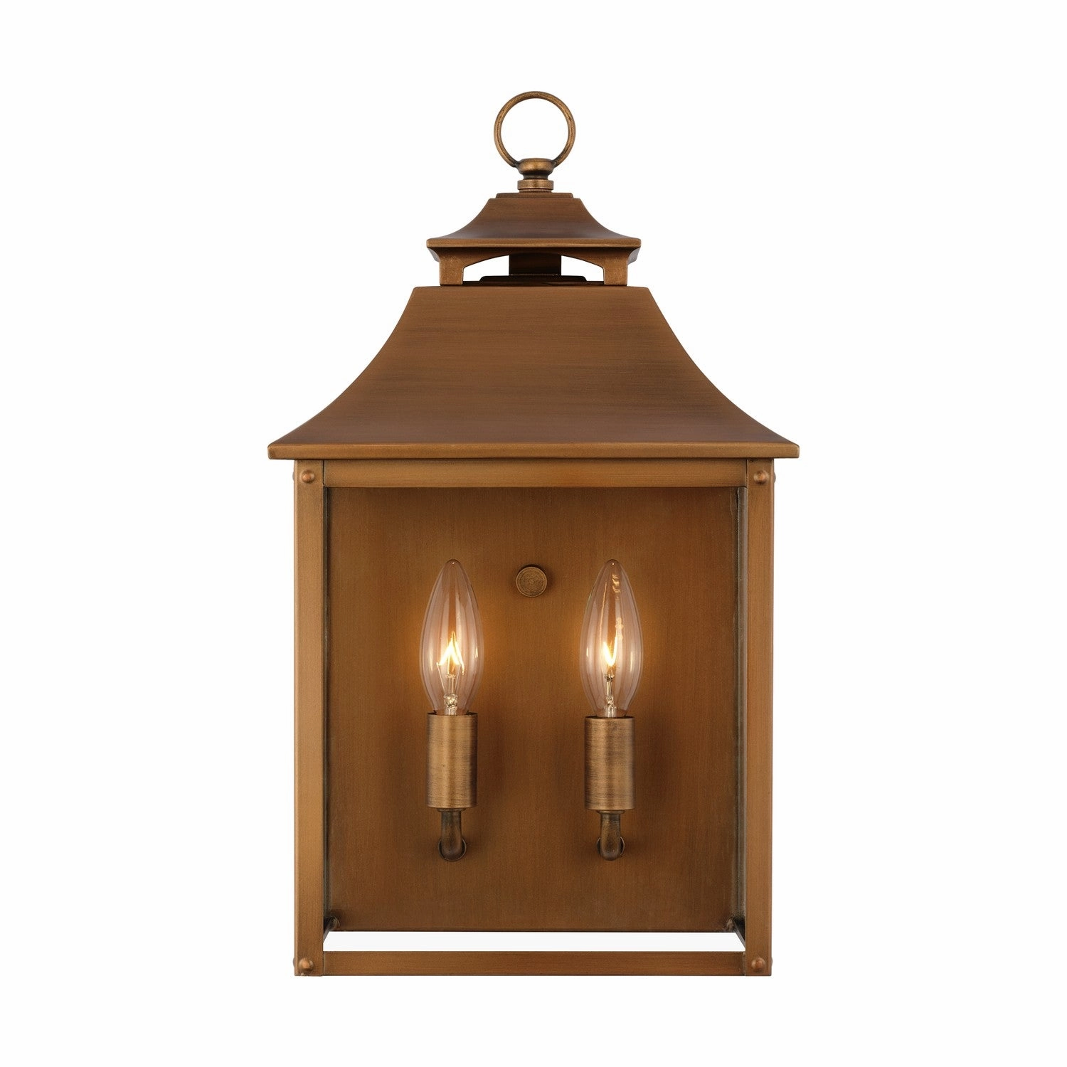 Galena Two Light Wall Lantern Natural CopperOutdoor wall sconces with motion sensor