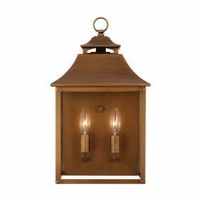 Galena Two Light Wall Lantern Natural CopperOutdoor wall sconces with motion sensor