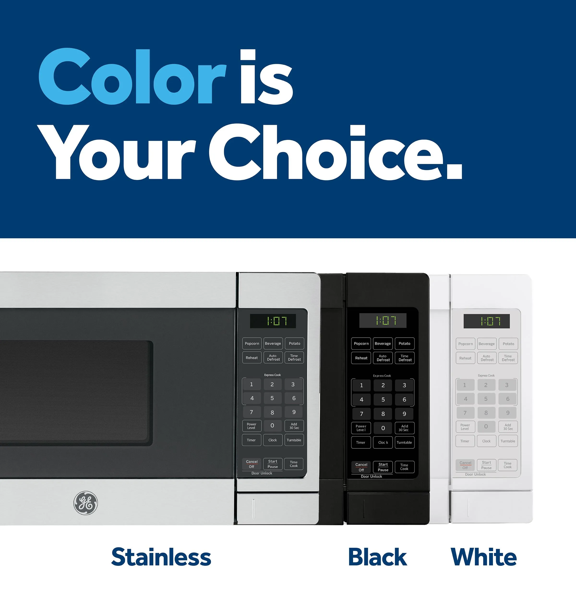 Ge Appliances GCST07N1WSS Ge? 0.7 Cu. Ft. Capacity Countertop Microwave Oven