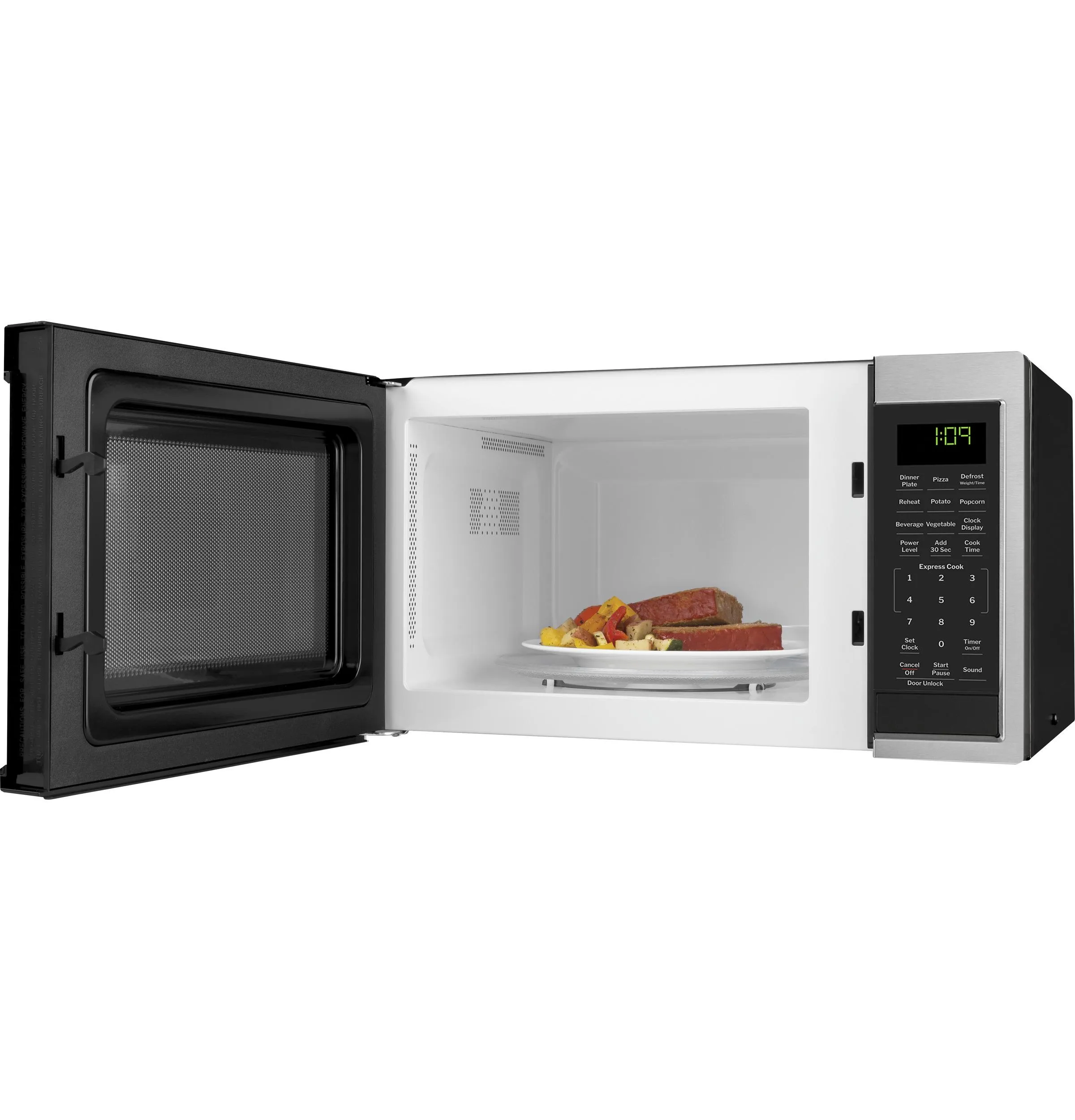 Ge Appliances GCST09N1WSS Ge? 0.9 Cu. Ft. Capacity Countertop Microwave Oven