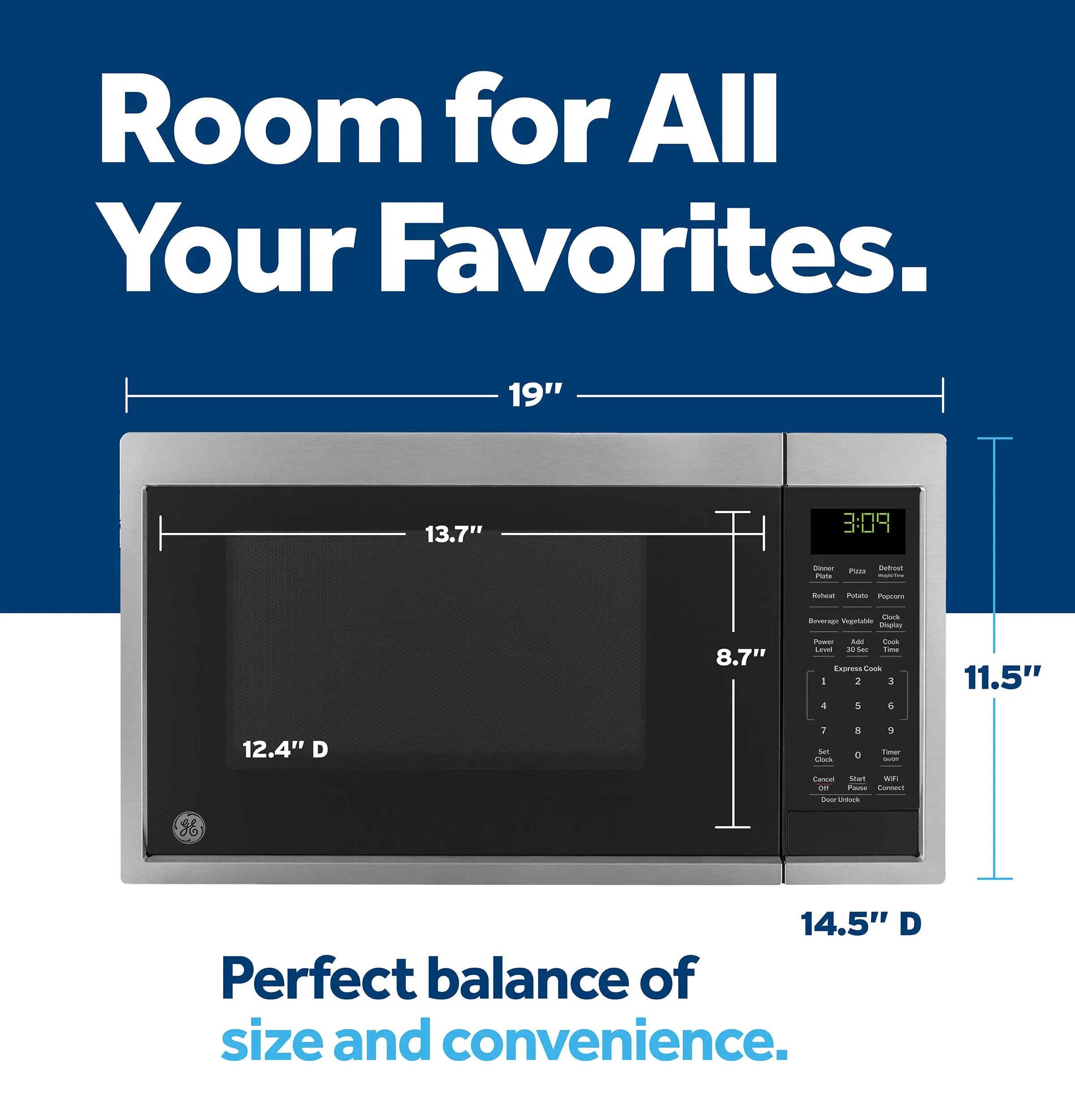 Ge Appliances GCST09U1WSS Ge? 0.9 Cu. Ft. Capacity Smart Countertop Microwave Oven With Scan-To-Cook Technology