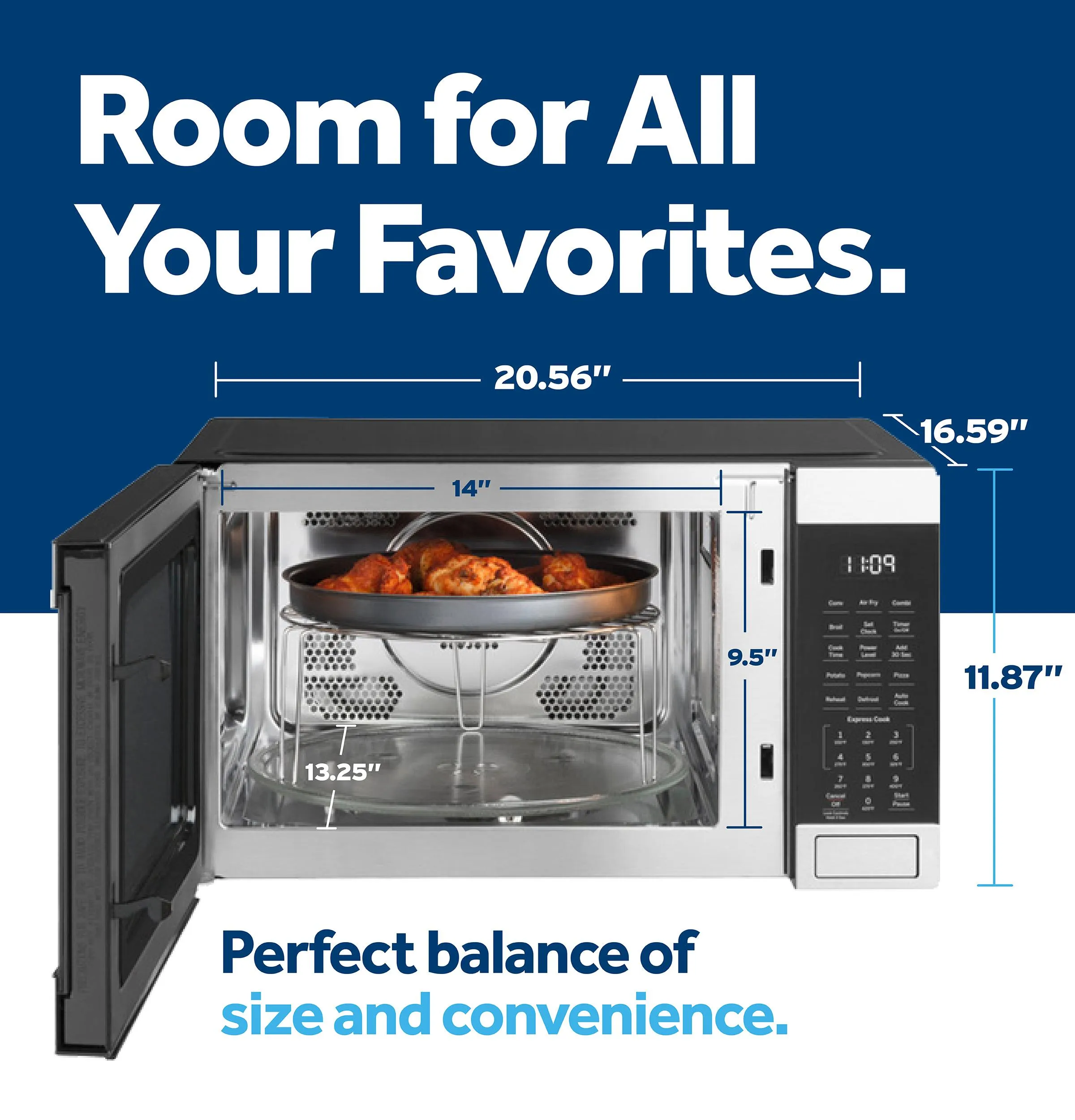Ge Appliances GCST10A1WSS Ge? 1.0 Cu. Ft. Capacity Countertop Convection Microwave Oven With Air Fry