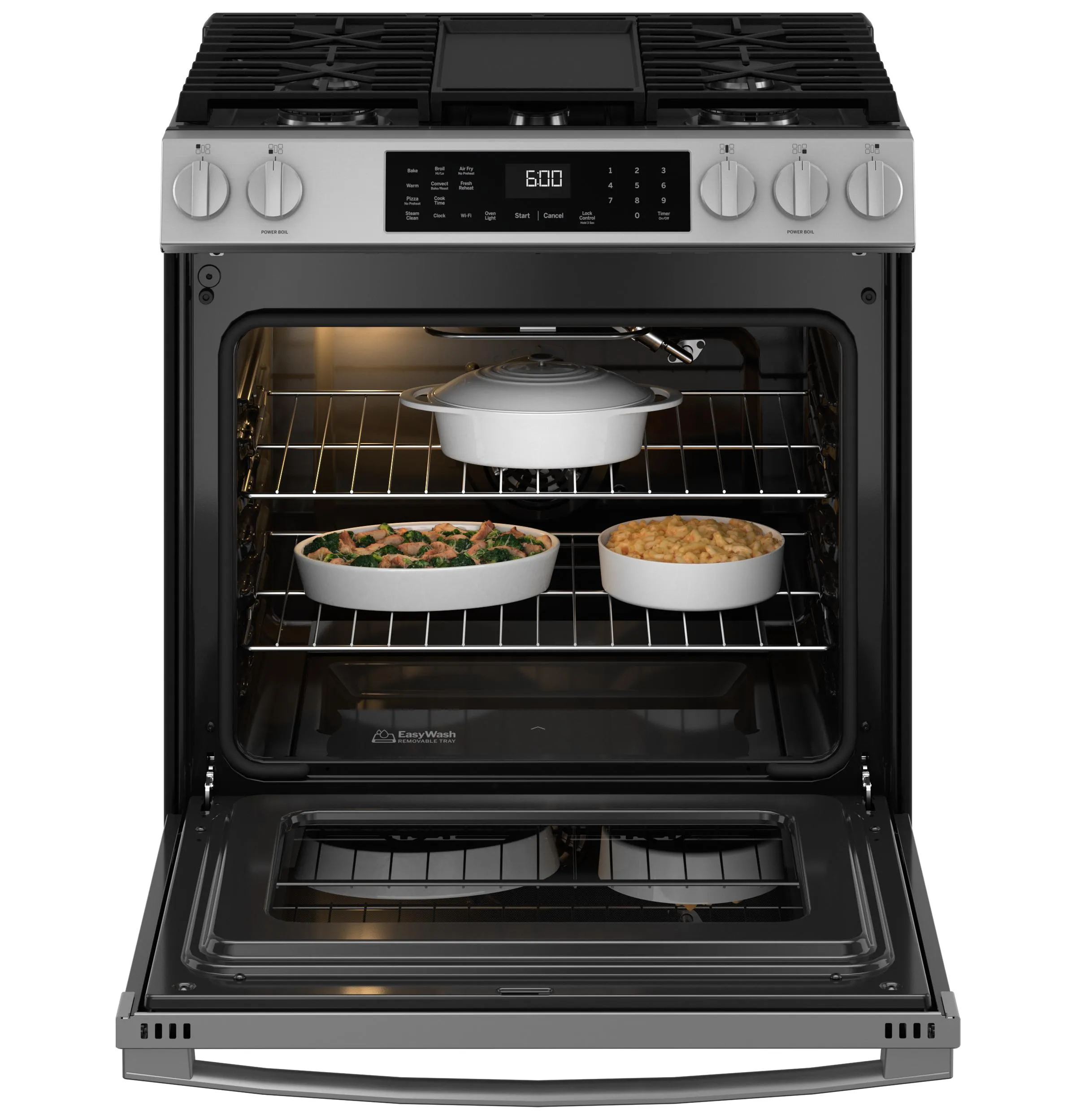 Ge Appliances GGS600AVFS Ge? 30" Slide-In Front-Control Convection Gas Range With No Preheat Air Fry And Easywash&#8482; Oven Tray