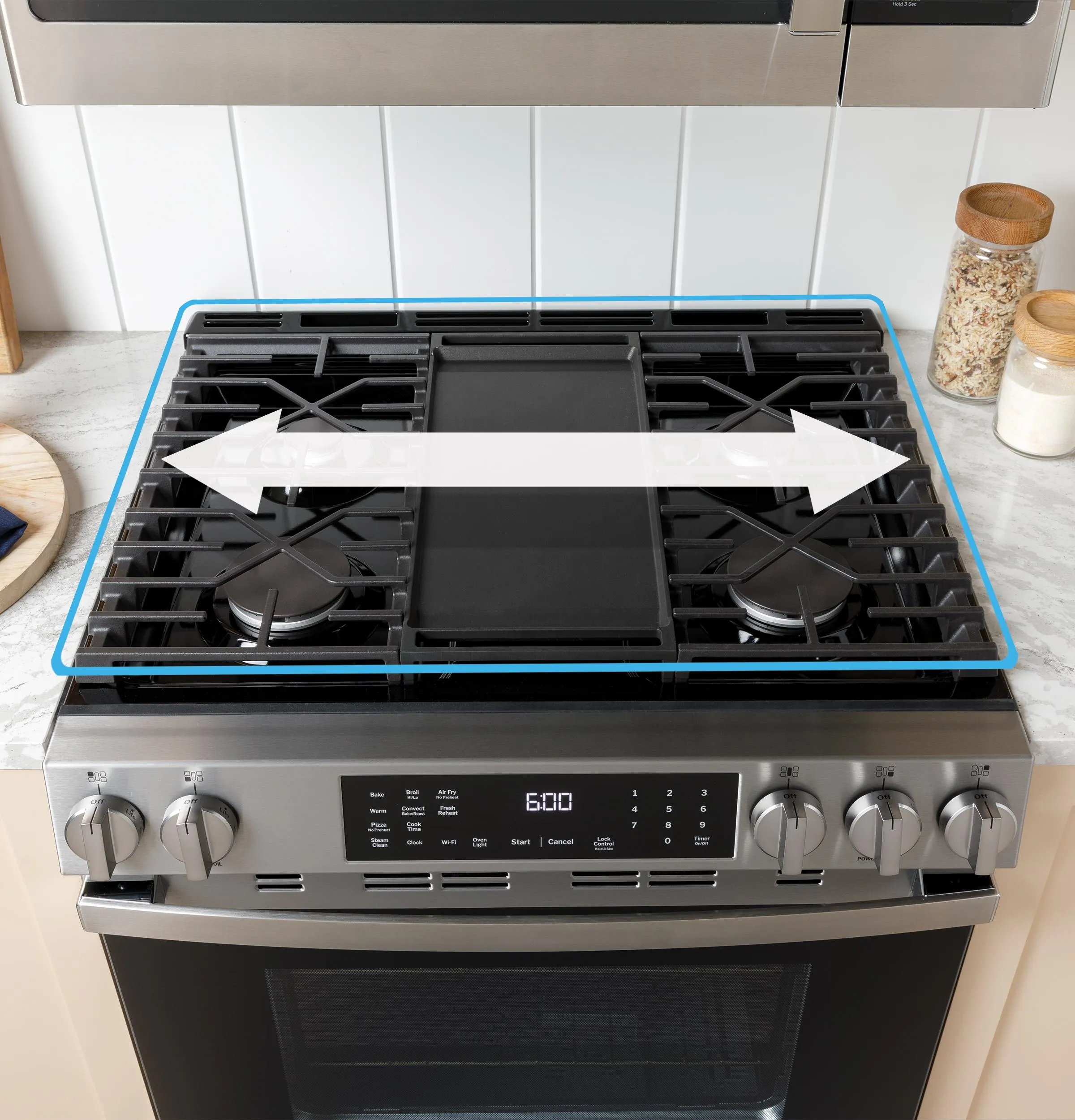 Ge Appliances GGS600AVFS Ge? 30" Slide-In Front-Control Convection Gas Range With No Preheat Air Fry And Easywash&#8482; Oven Tray