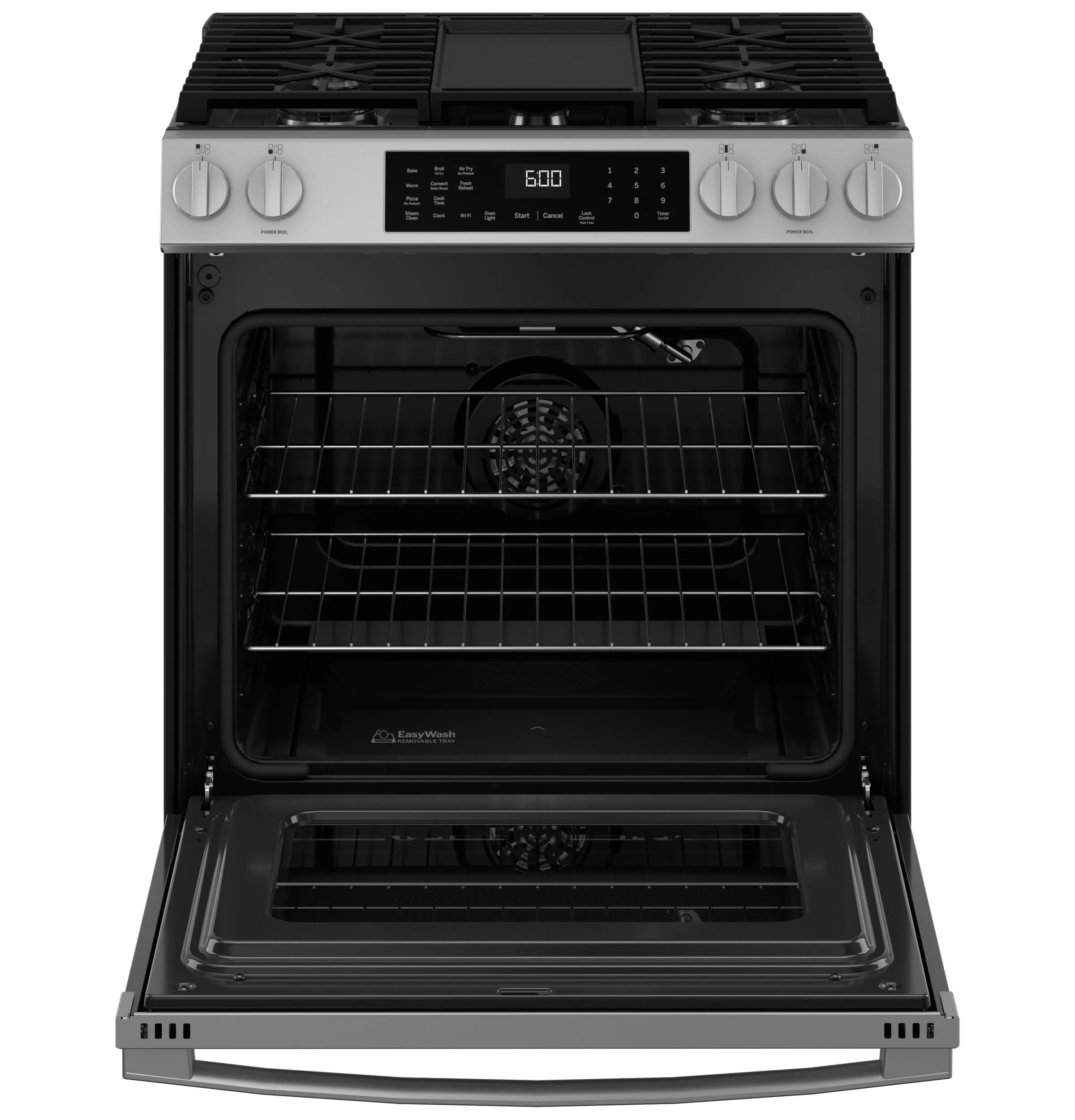 Ge Appliances GGS600AVFS Ge? 30" Slide-In Front-Control Convection Gas Range With No Preheat Air Fry And Easywash&#8482; Oven Tray