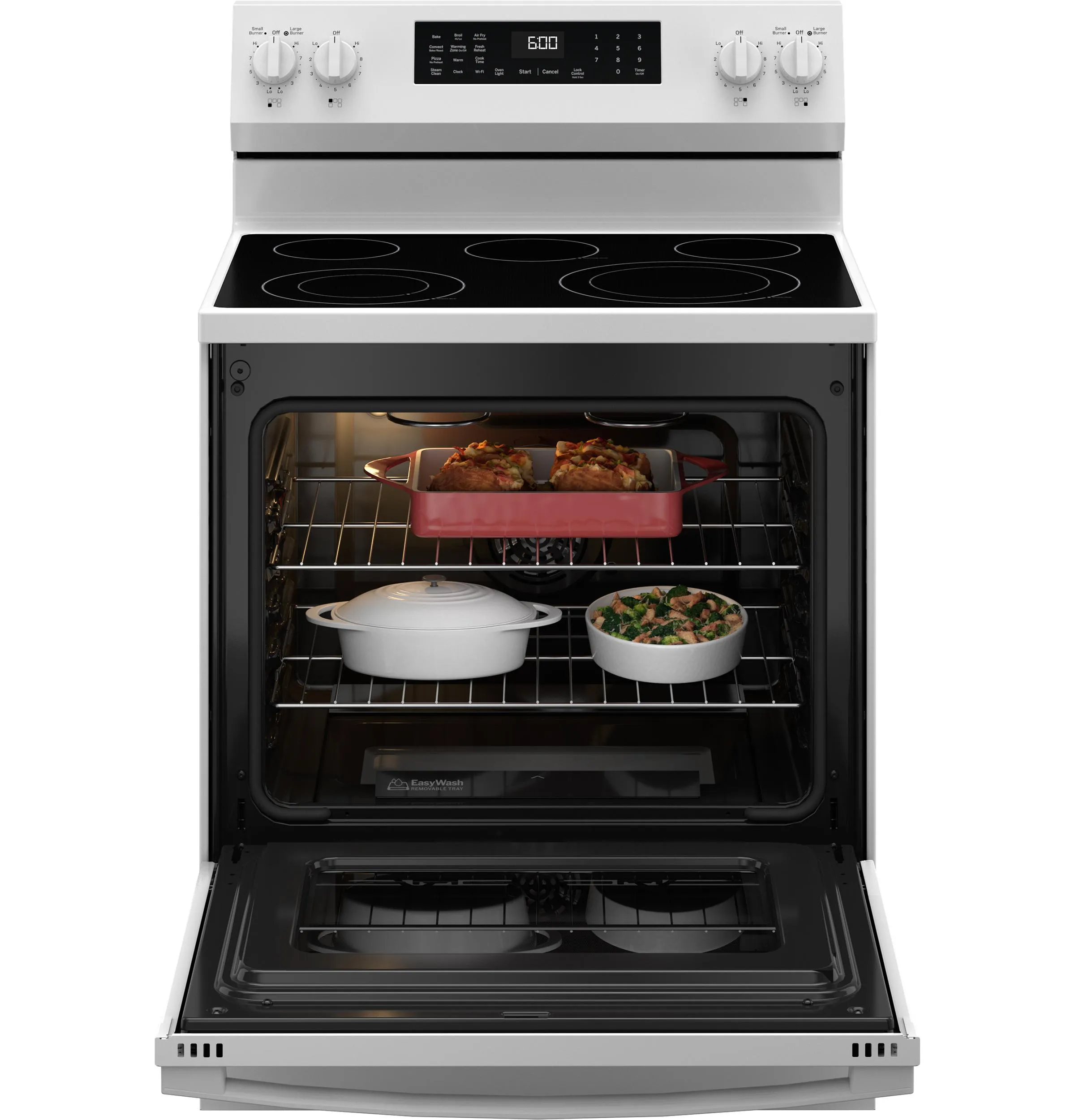 Ge Appliances GRF600AVWW Ge? 30" Free-Standing Electric Convection Range With No Preheat Air Fry And Easywash&#8482; Oven Tray