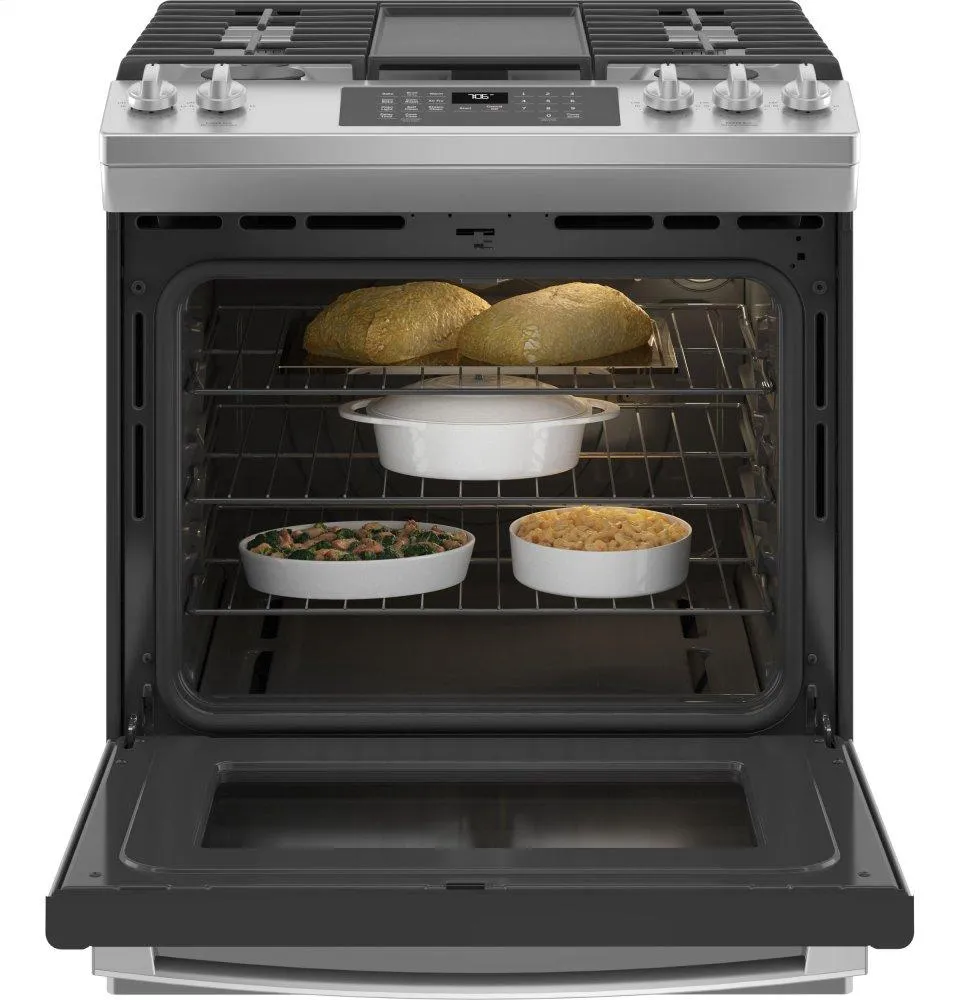 Ge Appliances JGS760SPSS Ge? 30" Slide-In Front-Control Convection Gas Range With No Preheat Air Fry