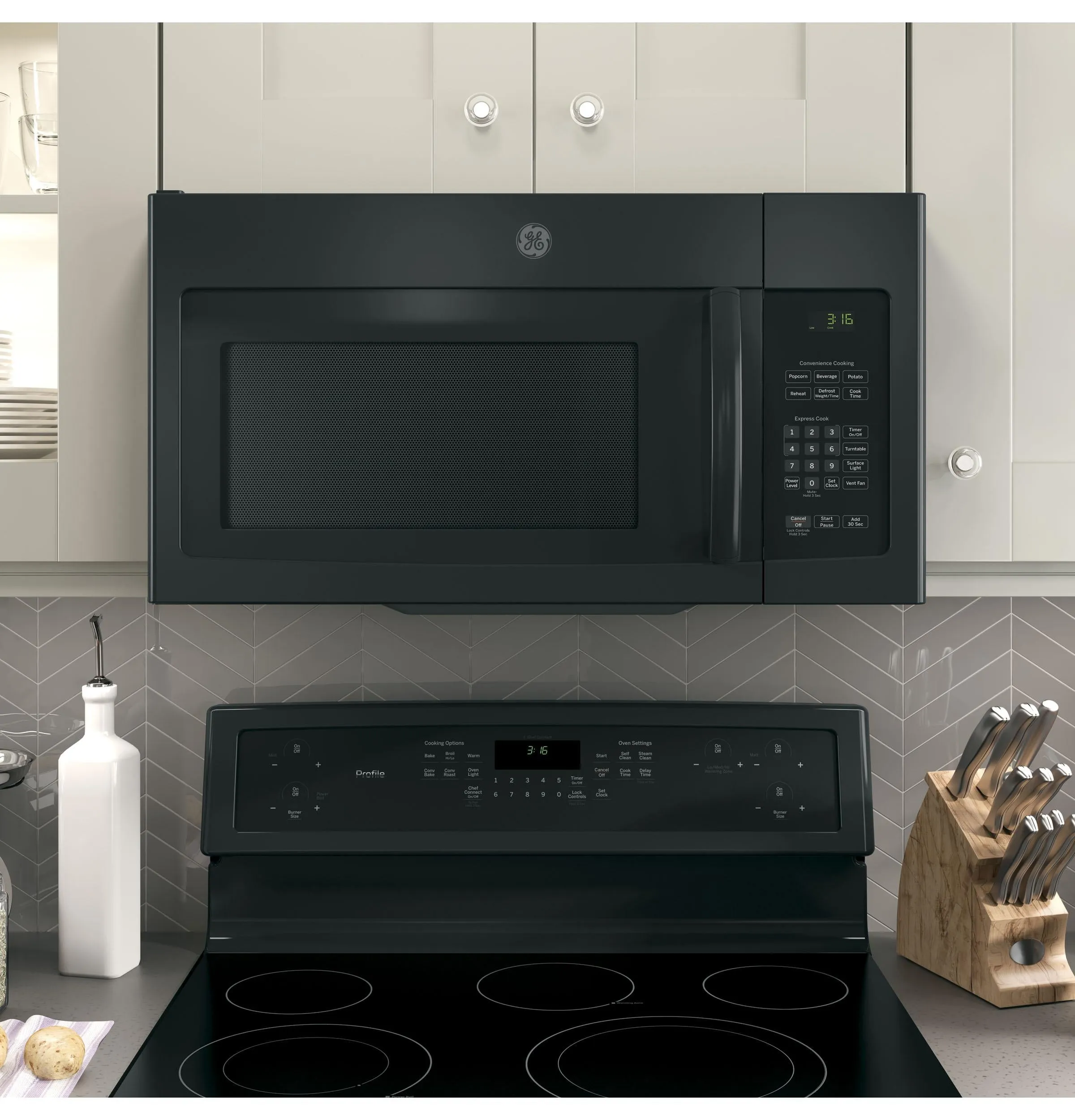 Ge Appliances JNM3163DJBB Ge? 1.6 Cu. Ft. Over-The-Range Microwave Oven With Recirculating Venting