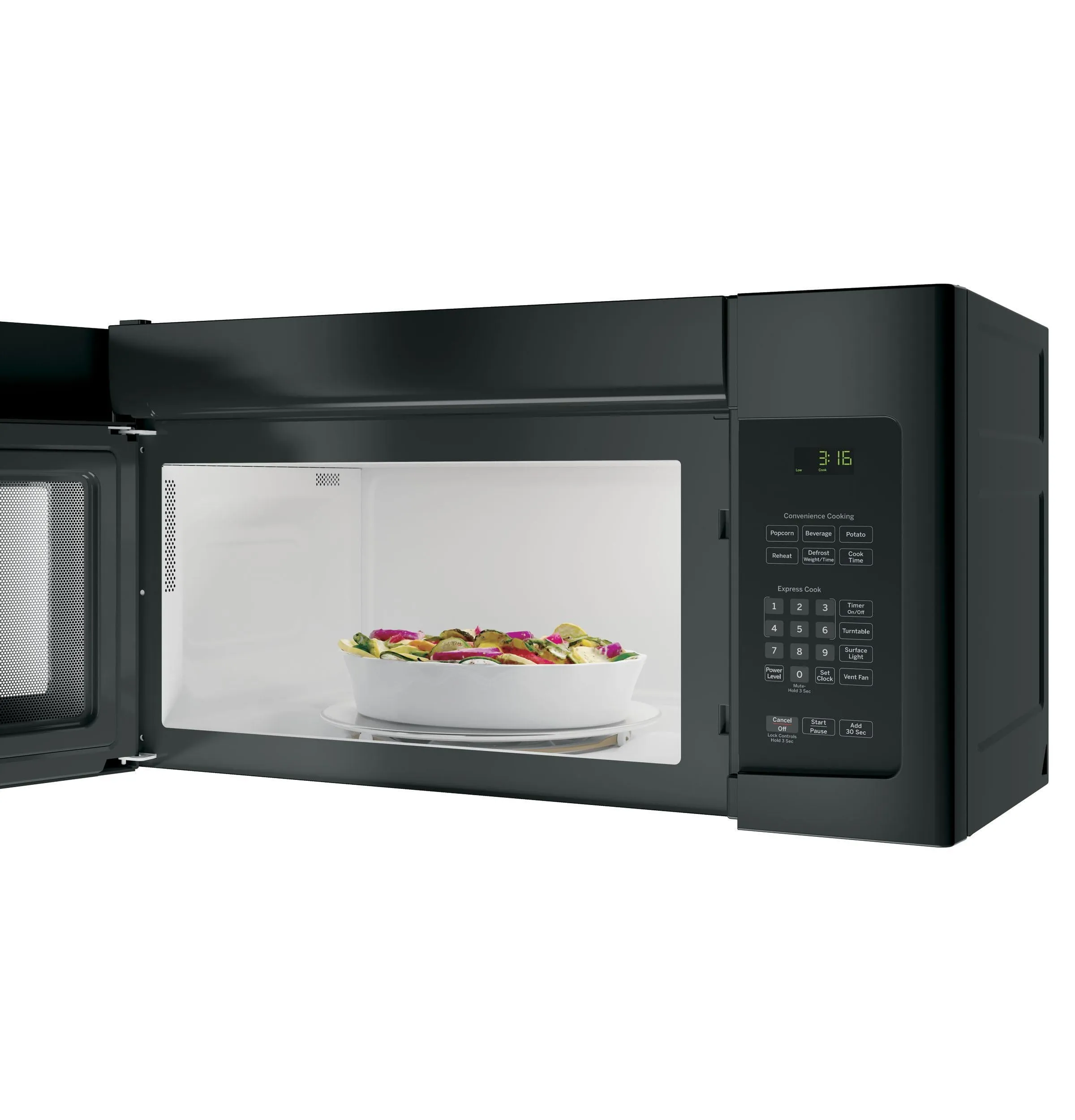 Ge Appliances JNM3163DJBB Ge? 1.6 Cu. Ft. Over-The-Range Microwave Oven With Recirculating Venting