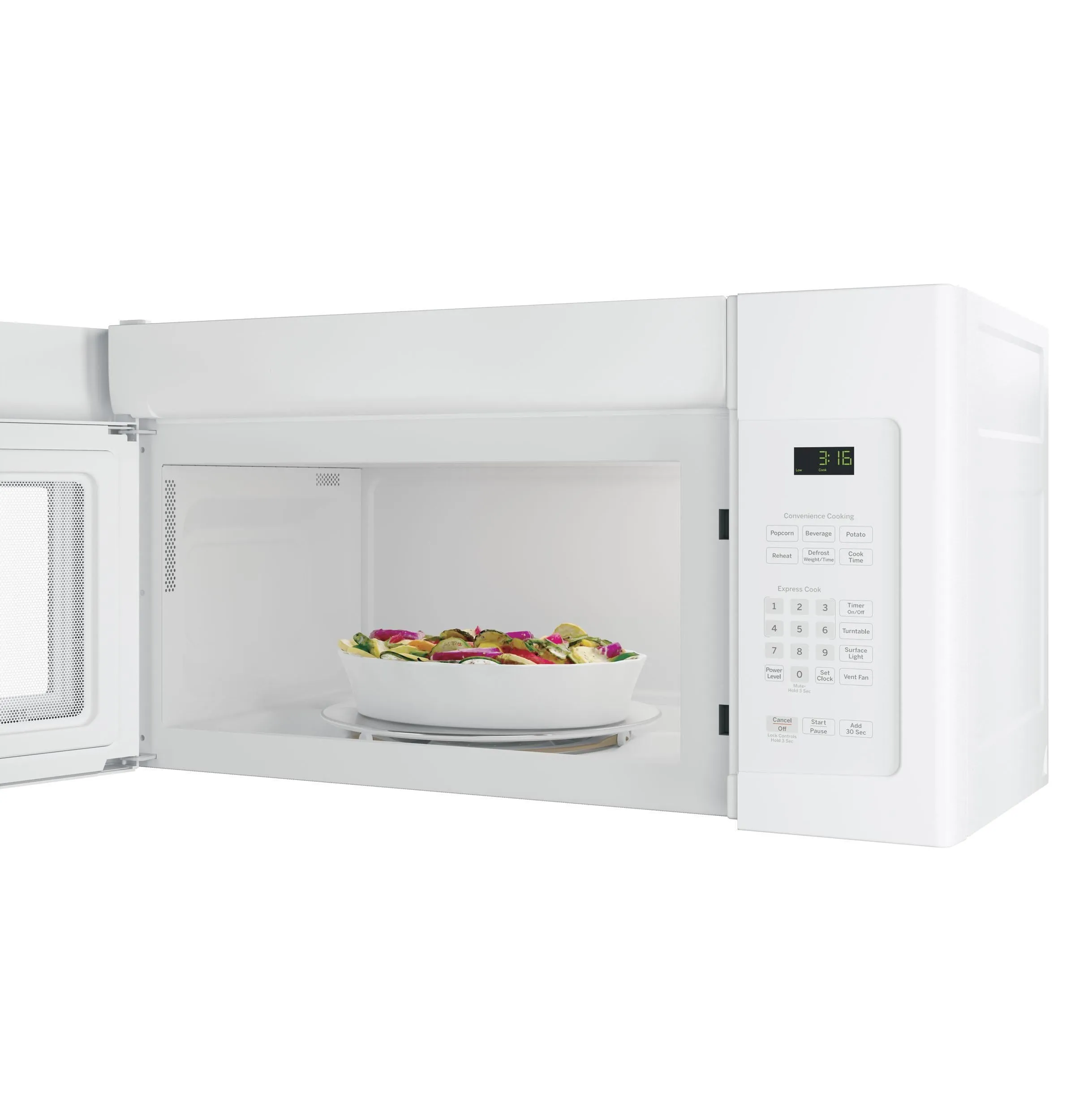 Ge Appliances JNM3163DJWW Ge? 1.6 Cu. Ft. Over-The-Range Microwave Oven With Recirculating Venting