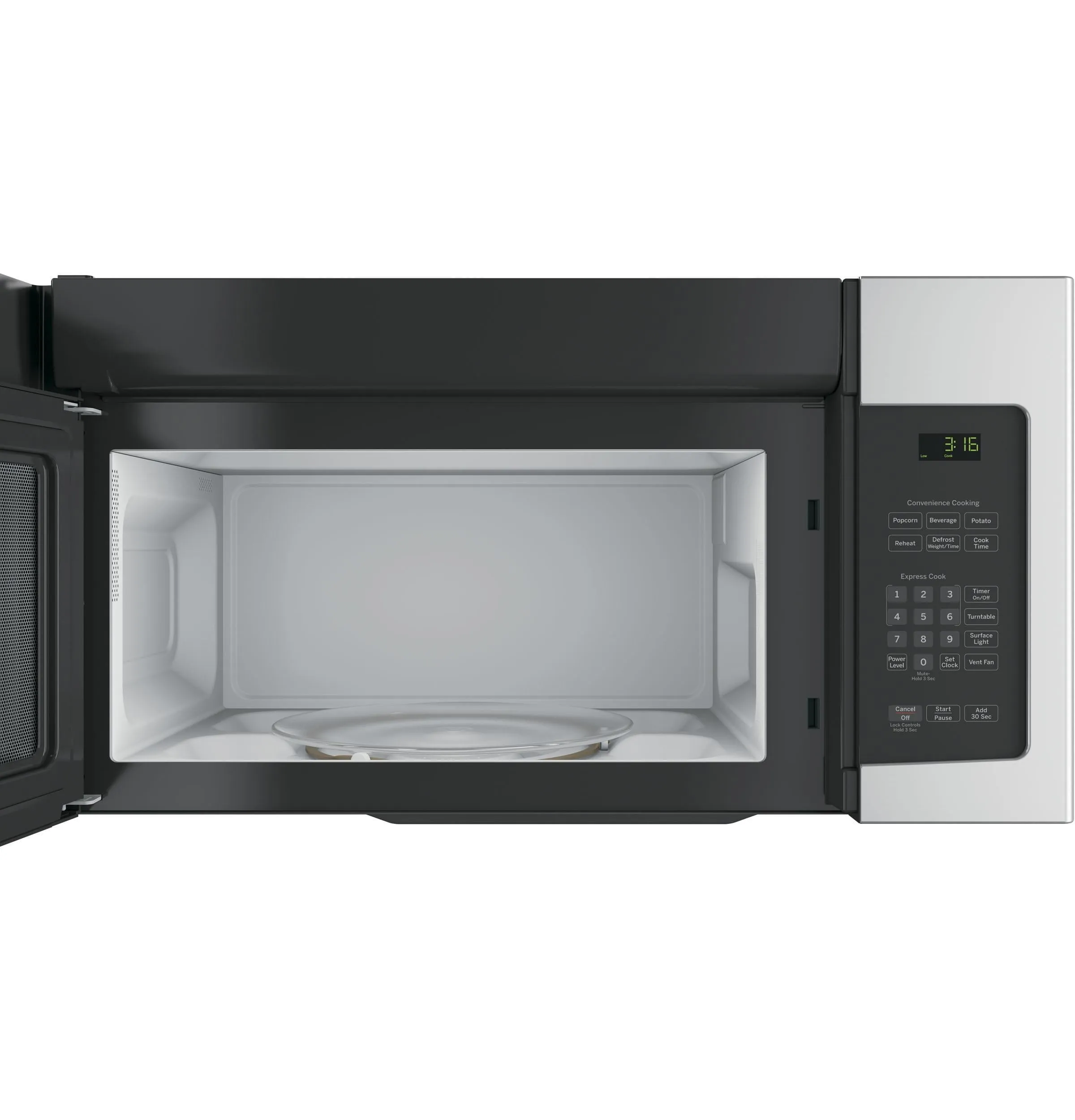 Ge Appliances JNM3163RJSS Ge? 1.6 Cu. Ft. Over-The-Range Microwave Oven With Recirculating Venting