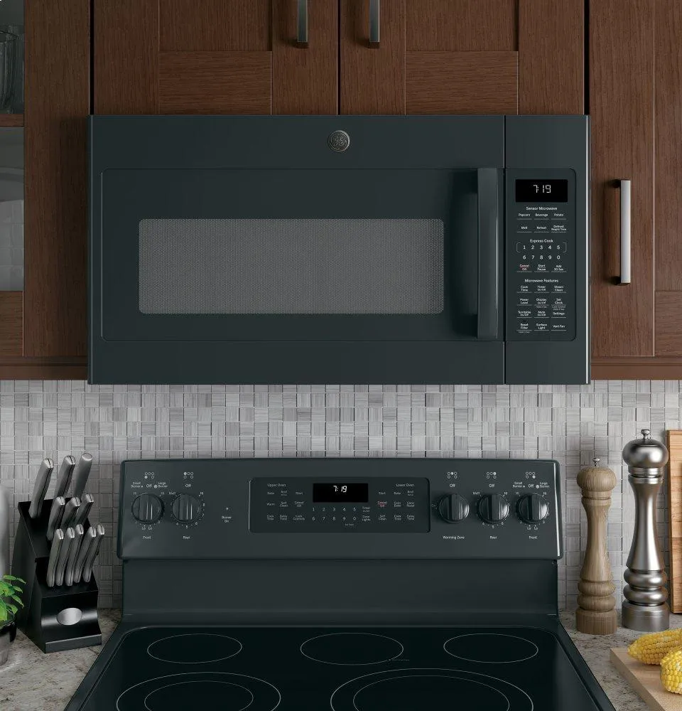 Ge Appliances JNM7196DKBB Ge? 1.9 Cu. Ft. Over-The-Range Sensor Microwave Oven With Recirculating Venting
