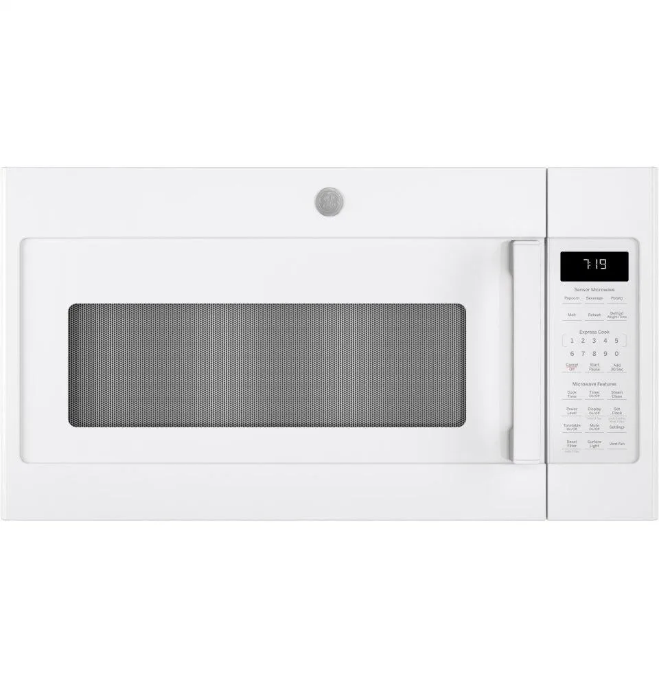 Ge Appliances JNM7196DKWW Ge? 1.9 Cu. Ft. Over-The-Range Sensor Microwave Oven With Recirculating Venting
