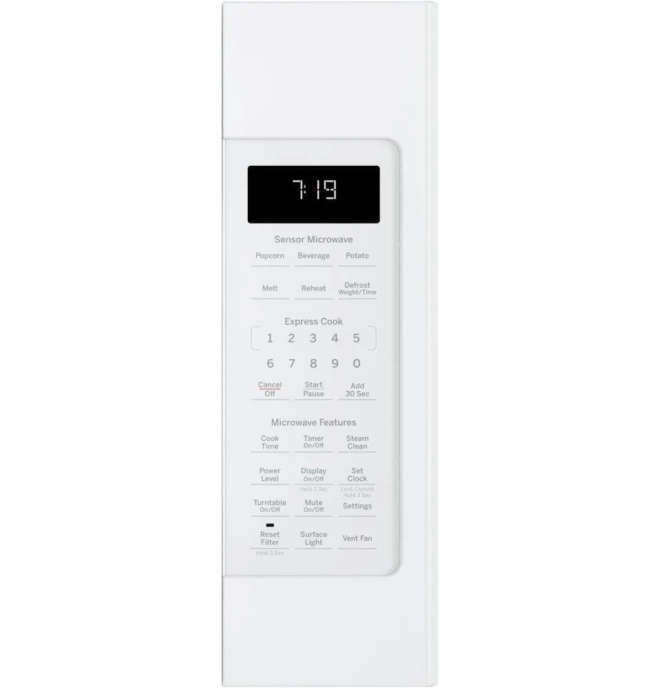 Ge Appliances JNM7196DKWW Ge? 1.9 Cu. Ft. Over-The-Range Sensor Microwave Oven With Recirculating Venting