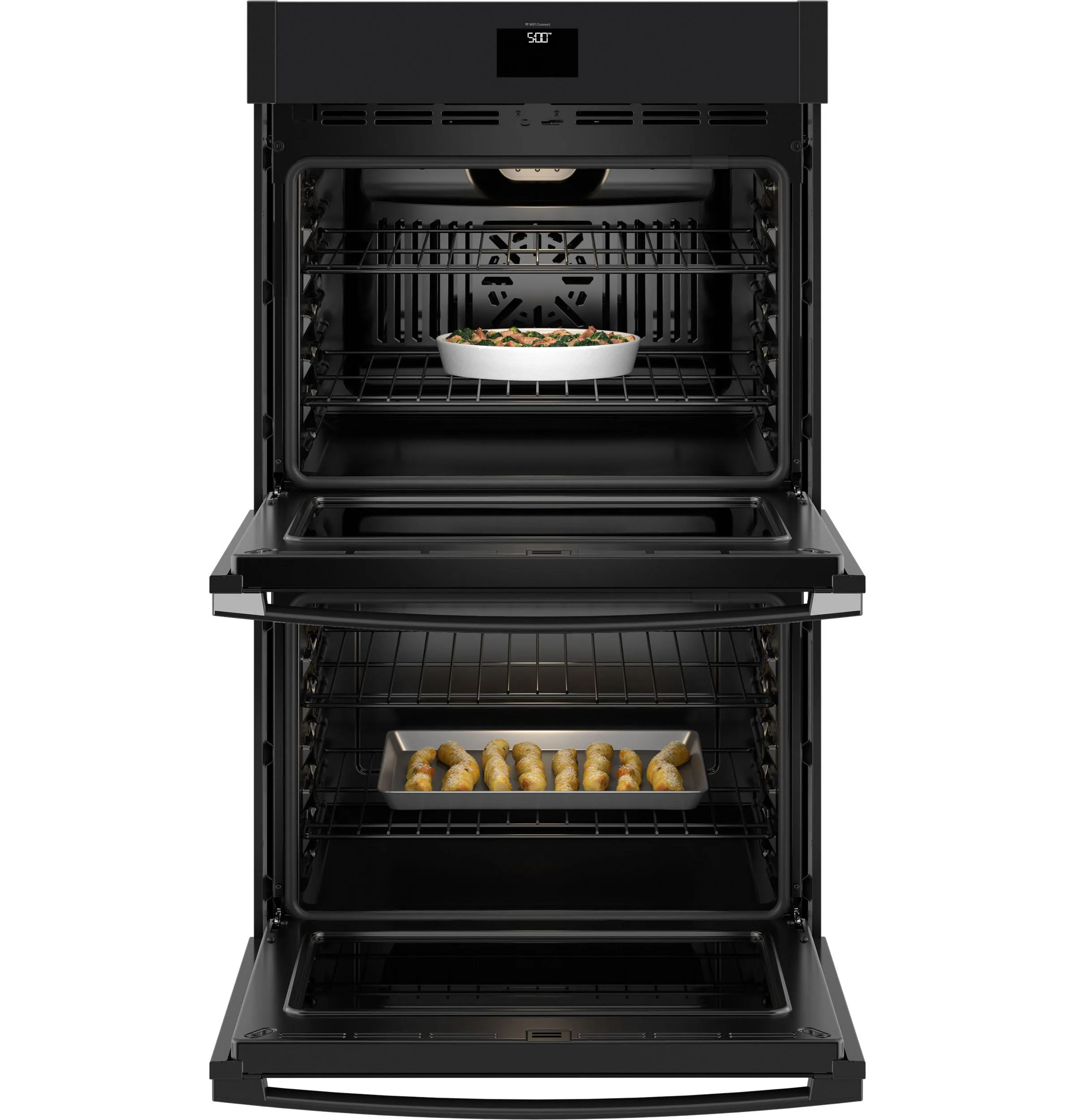 Ge Appliances JTD5000DVBB Ge? 30" Smart Built-In Self-Clean Convection Double Wall Oven With No Preheat Air Fry