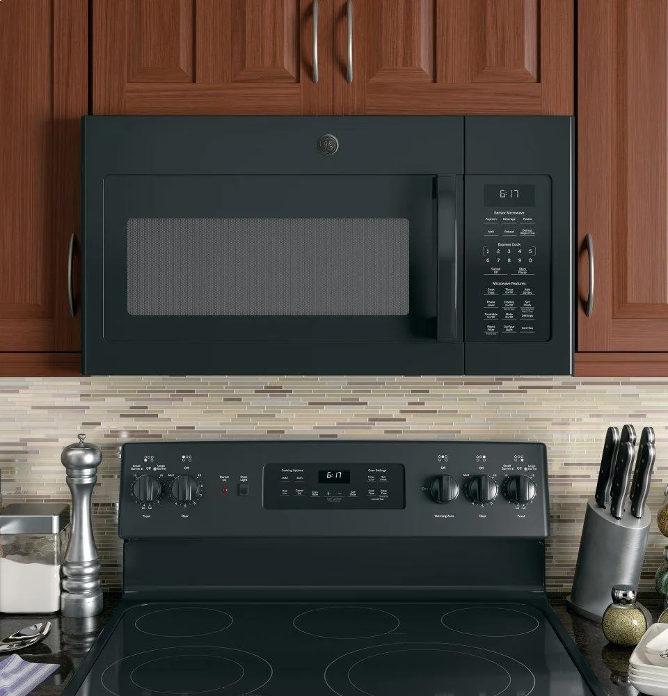 Ge Appliances JVM6175DKBB Ge? 1.7 Cu. Ft. Over-The-Range Sensor Microwave Oven