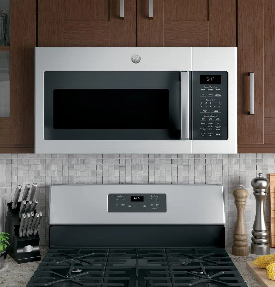 Ge Appliances JVM6175YKFS Ge? 1.7 Cu. Ft. Over-The-Range Sensor Fingerprint Resistant Microwave Oven