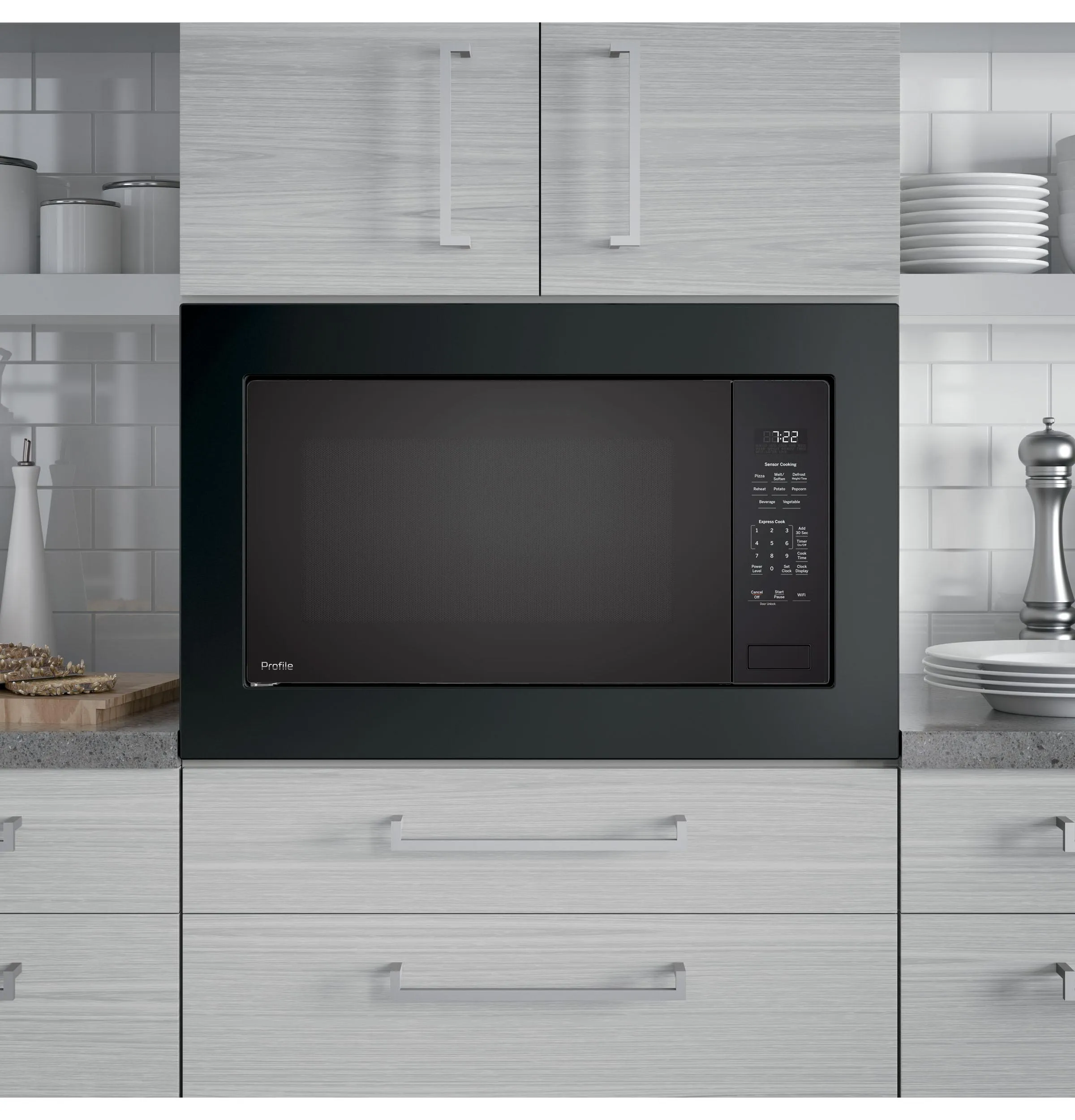 Ge Appliances PCWK22U1WBB Ge Profile&#8482; 2.2 Cu. Ft. Built-In Sensor Microwave Oven