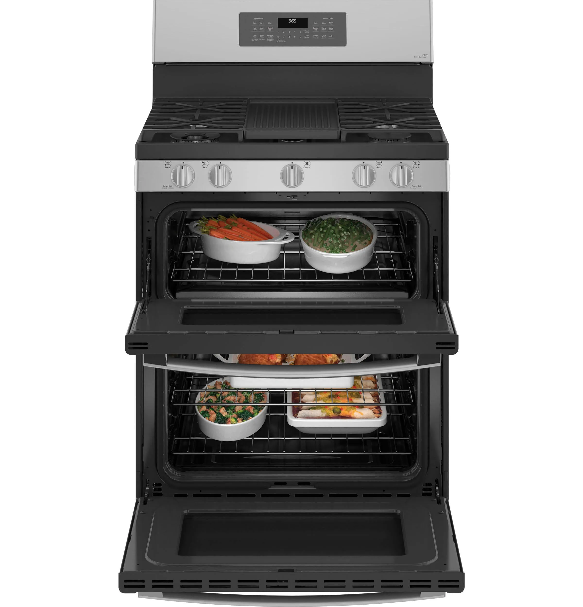 Ge Appliances PGB965YPFS Ge Profile&#8482; 30" Free-Standing Gas Double Oven Convection Fingerprint Resistant Range With No Preheat Air Fry