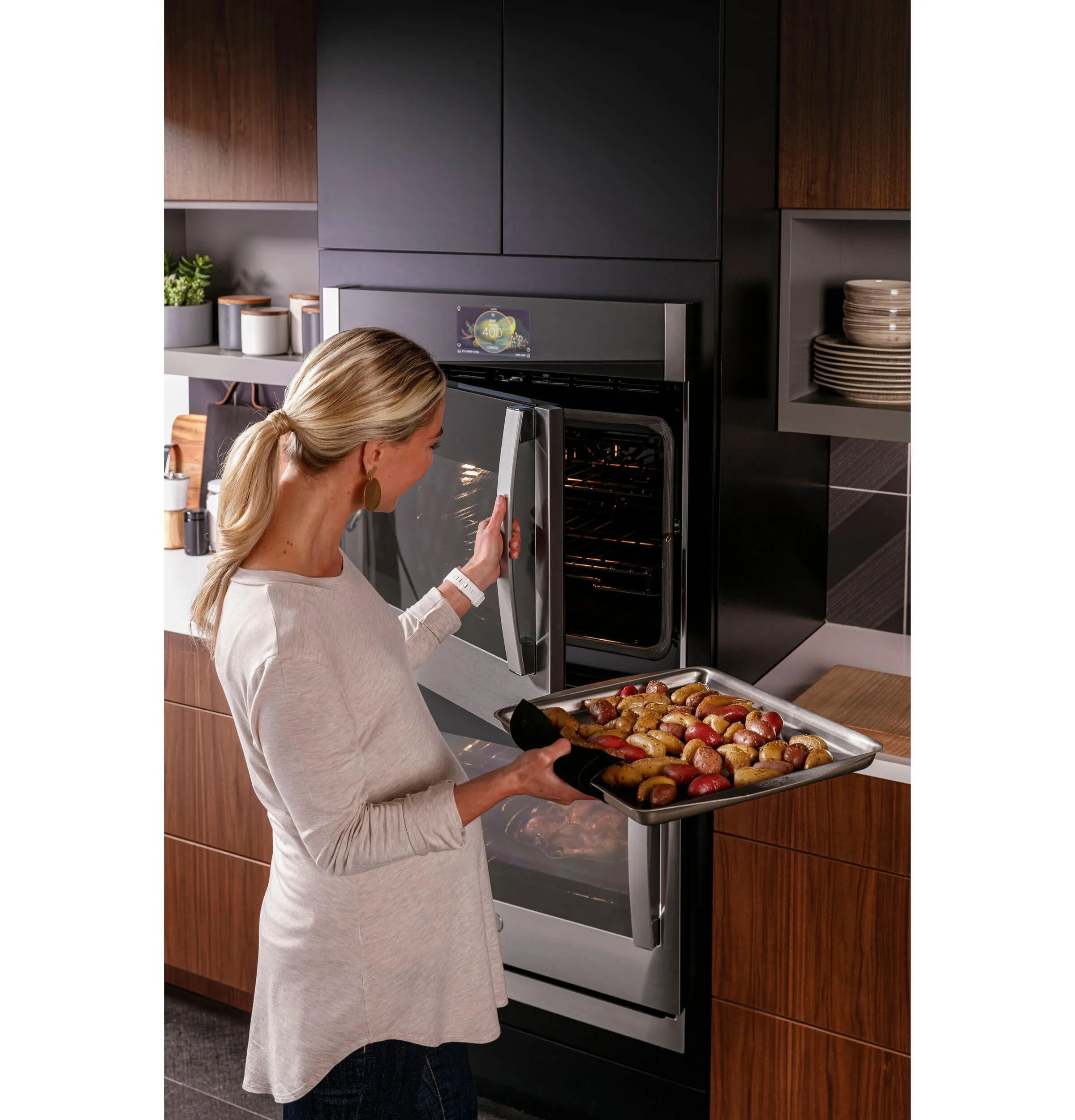 Ge Appliances PTD700LSNSS Ge Profile&#8482; 30" Smart Built-In Convection Double Wall Oven With Left-Hand Side-Swing Doors