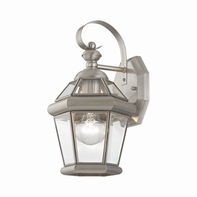 Georgetown One Light Outdoor Wall Lantern Brushed NickelOutdoor wall sconces with motion sensor