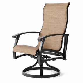 Georgetown Sling Swivel Rocking Dining Armchairoutdoor dining chair with armrests