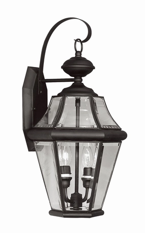 Georgetown Two Light Outdoor Wall Lantern BlackOutdoor wall sconces with motion sensor