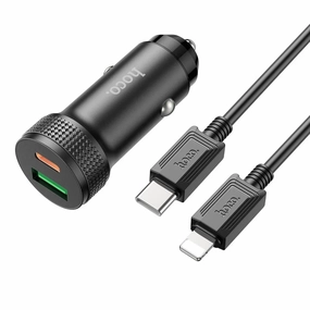 Online Exclusive Deal Price Drop Today Hoco Car Charger 20W Pd   Qc 18W | Type-C & Usb-A | Black