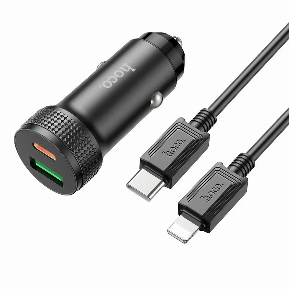 Online Exclusive Deal Price Drop Today Hoco Car Charger 20W Pd   Qc 18W | Type-C & Usb-A | Black