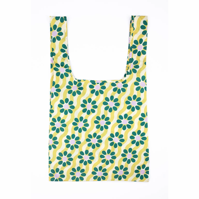 Kind Reusable Shopping  Bag Medium Wavy Daisy Surprise Discount Today Hot Clearance Now