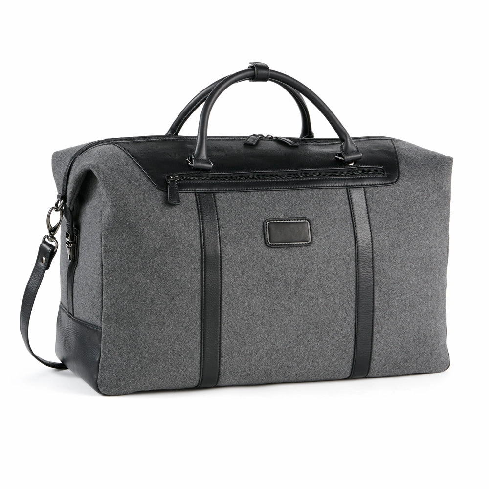 Mega Hot Offer Metropolitan Felt Travel Satchel With Leather Trim