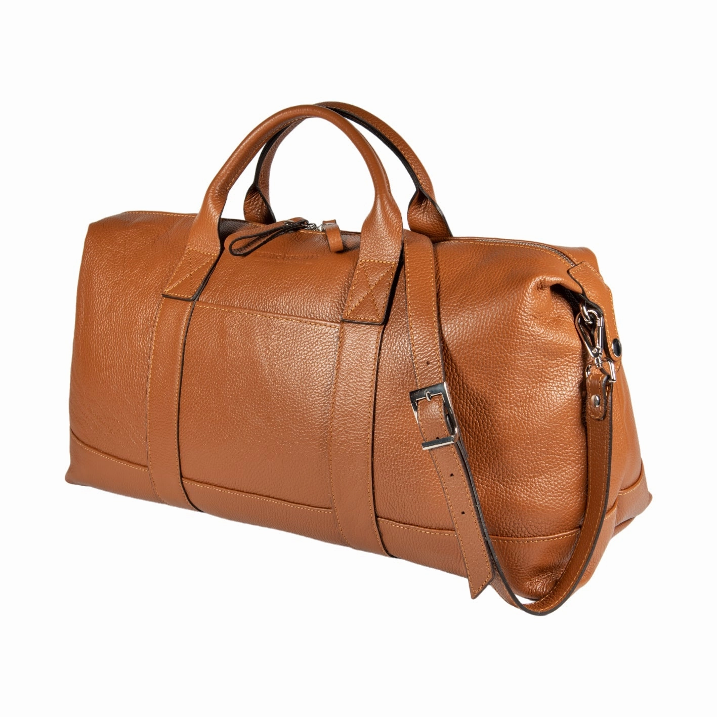 Today Only Special Renato Borzatta Leather Travel Duffle Bag Cognac Tan