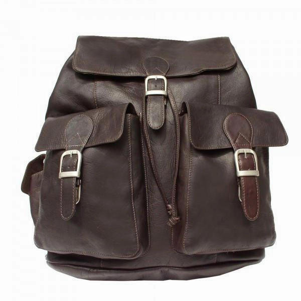Hot Pick Deal Daily Clearance Deal Piel Leather Large Buckle-Flap Backpack
