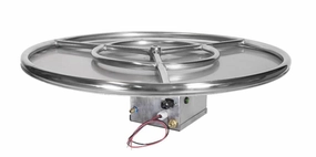 Grand Canyon 24" Round Flat Stack Electronic Start Outdoor Fire Pit Kit RFS-24-WBECSportable outdoor fire pit with lid
