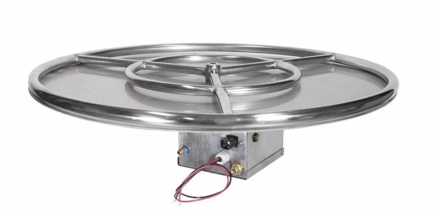 Grand Canyon 24" Round Flat Stack Electronic Start Outdoor Fire Pit Kit RFS-24-WBECSportable outdoor fire pit with lid