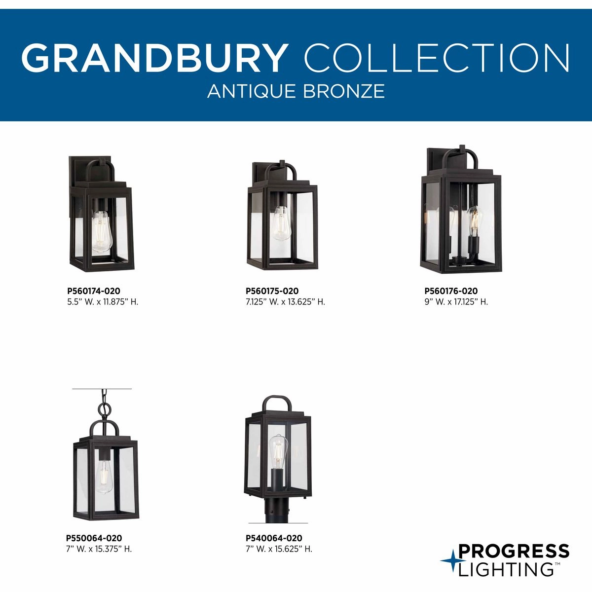 Grandbury Two Light Outdoor Wall Lantern Antique Bronze