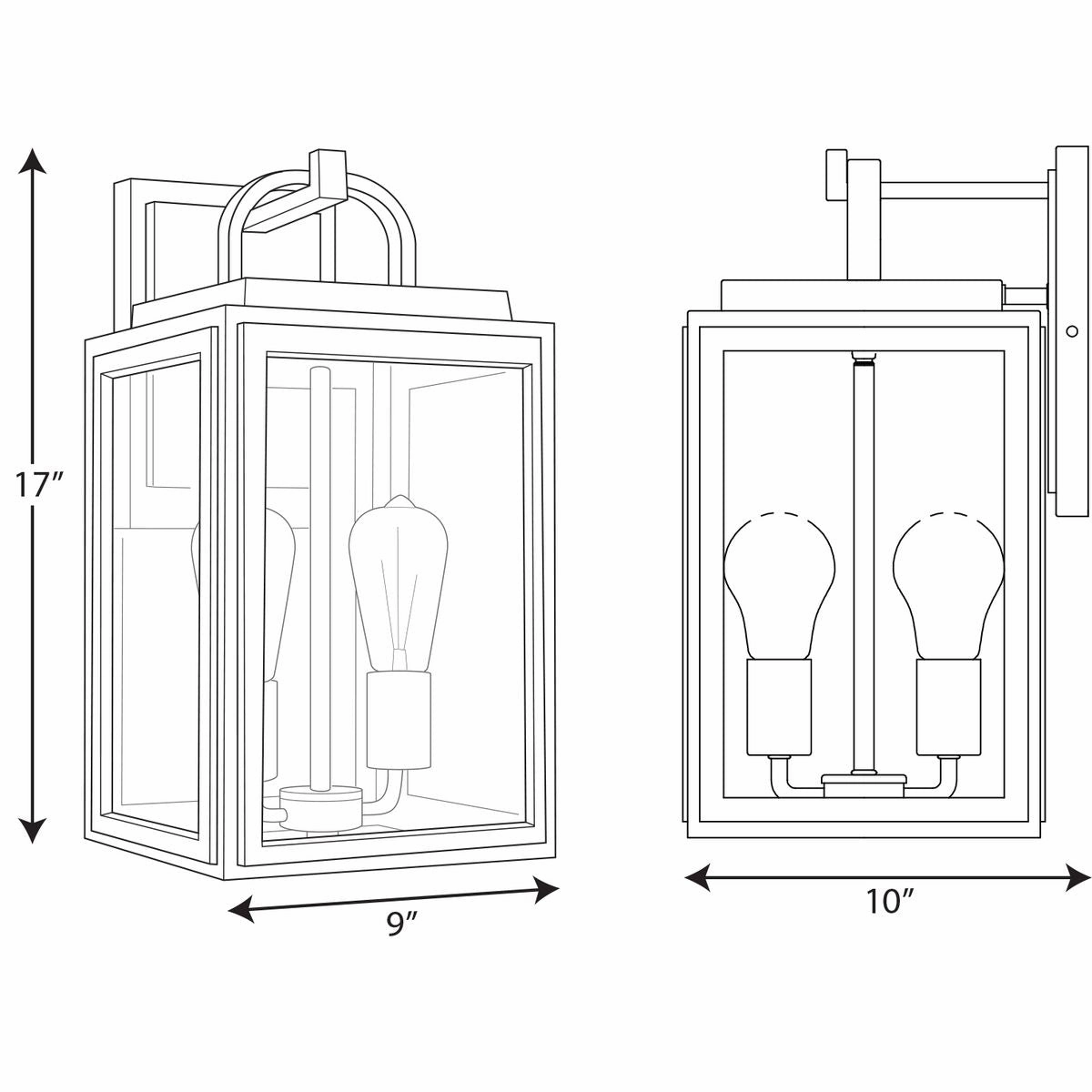 Grandbury Two Light Wall Lantern Black