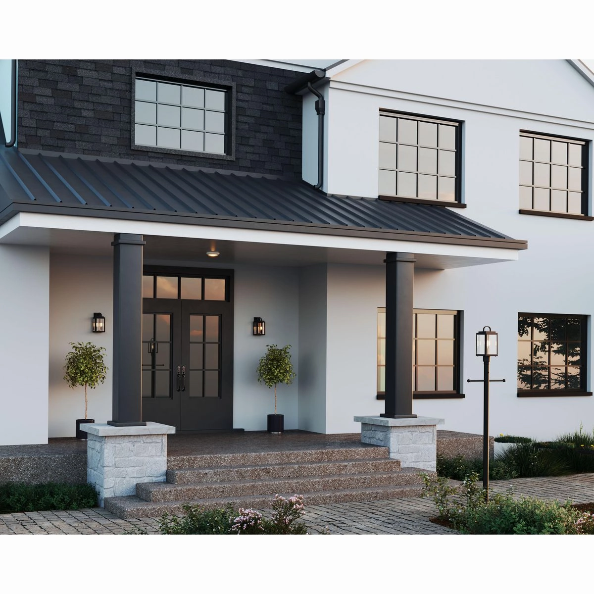 Grandbury Two Light Wall Lantern Black