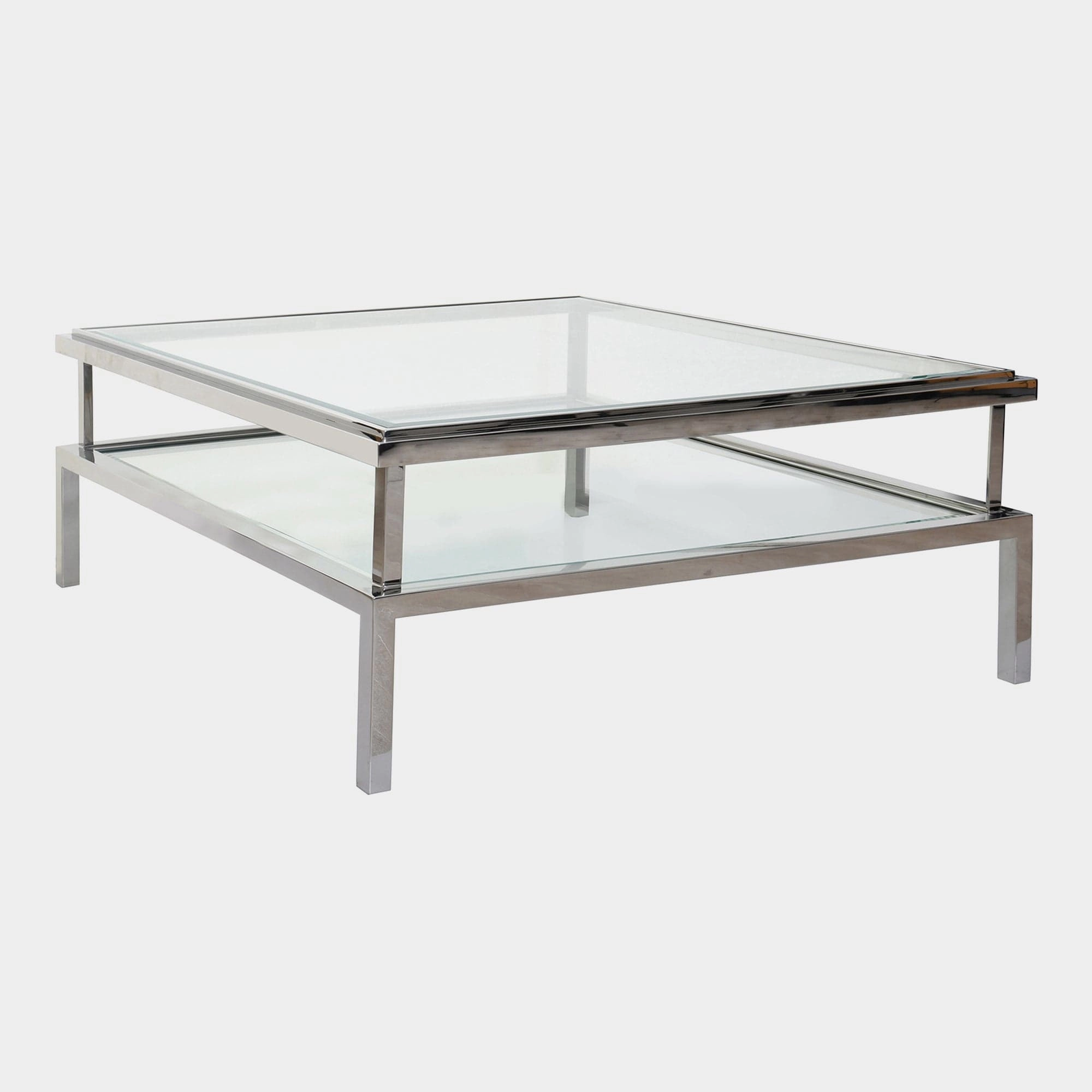 Grant - Coffee Table In Clear Glass & Silver Stainless Steeloutdoor coffee table for patio or lounge