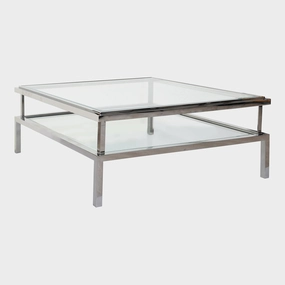 Grant - Coffee Table In Clear Glass & Silver Stainless Steeloutdoor coffee table for patio or lounge