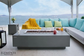 Granville Concrete Dark Grey Fire Table (Elementi) - Natural Gasoutdoor fire table set with chairs