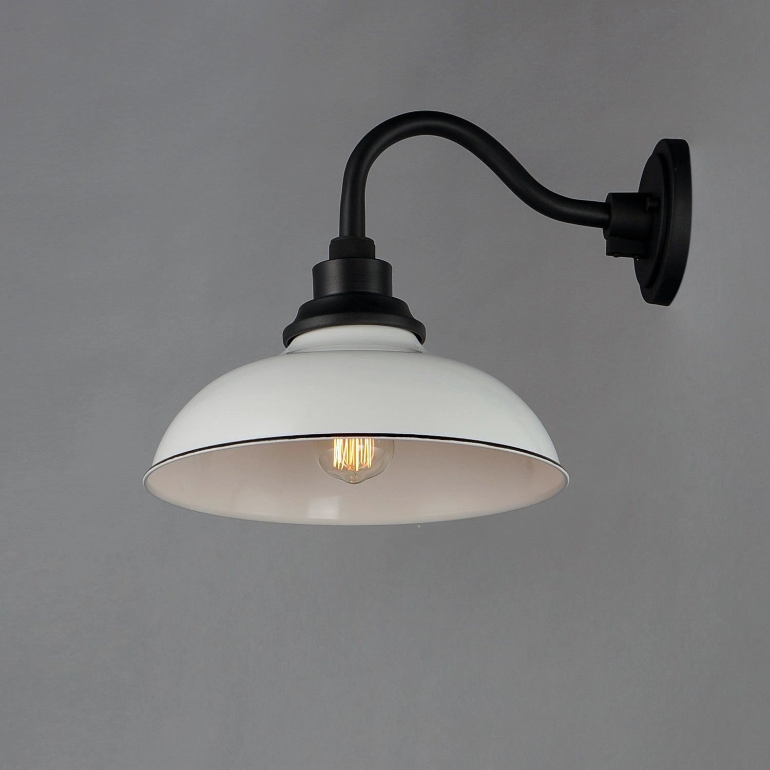Granville One Light Outdoor Wall Lantern White / Black