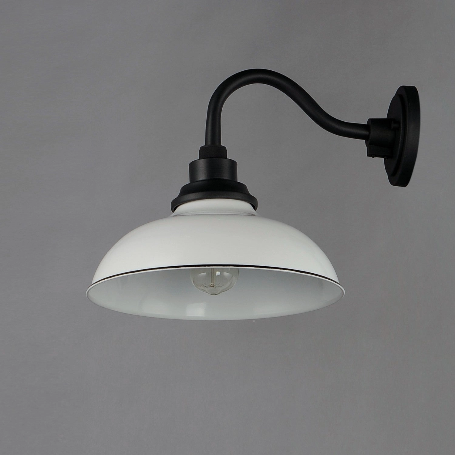 Granville One Light Outdoor Wall Lantern White / Black