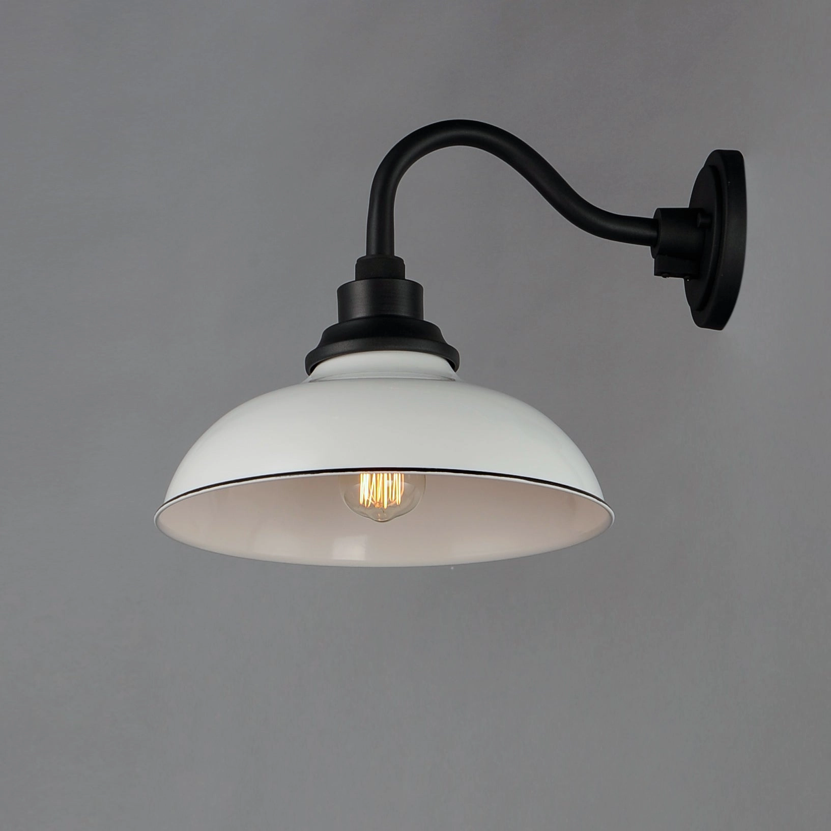 Granville One Light Outdoor Wall Lantern White / Black