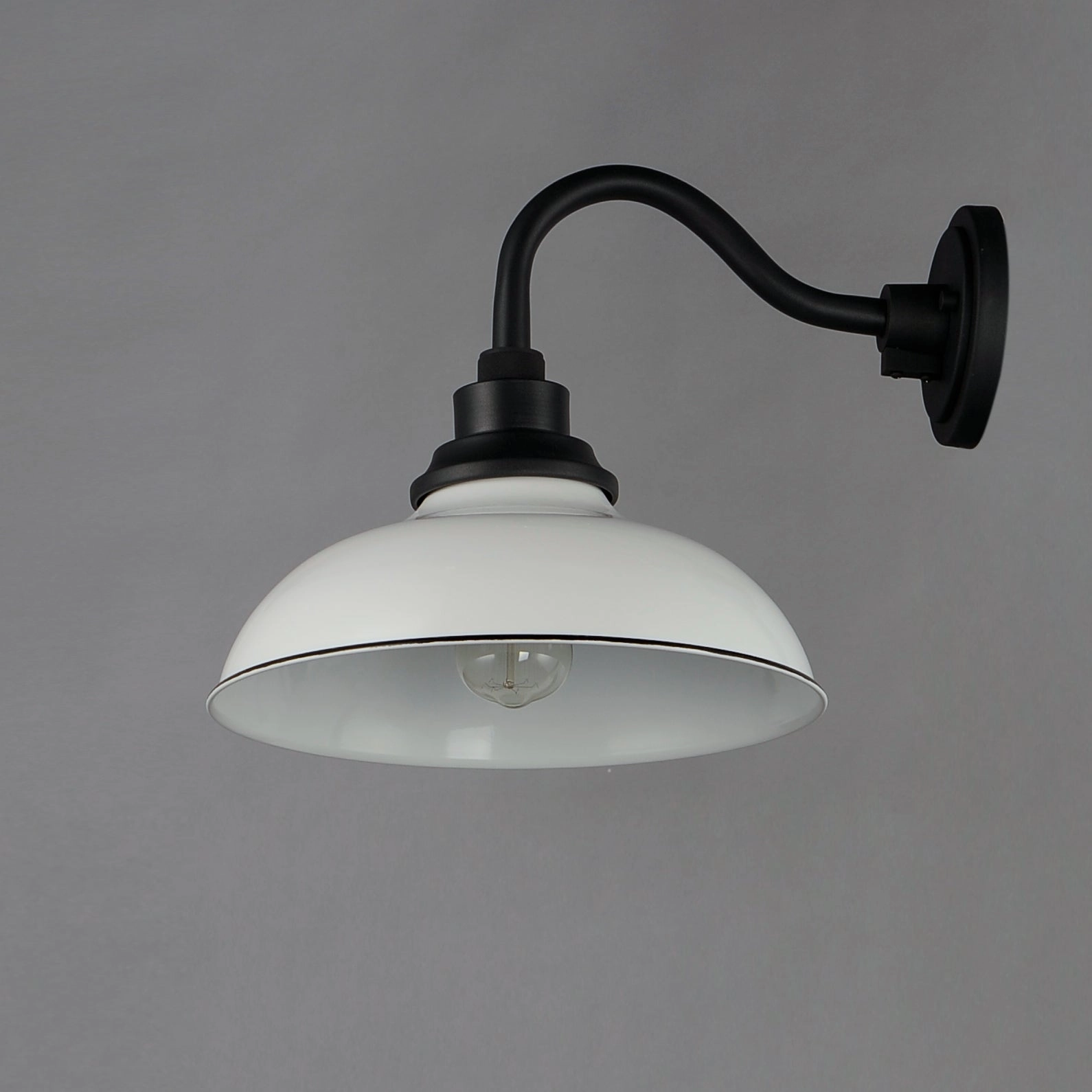 Granville One Light Outdoor Wall Lantern White / Black