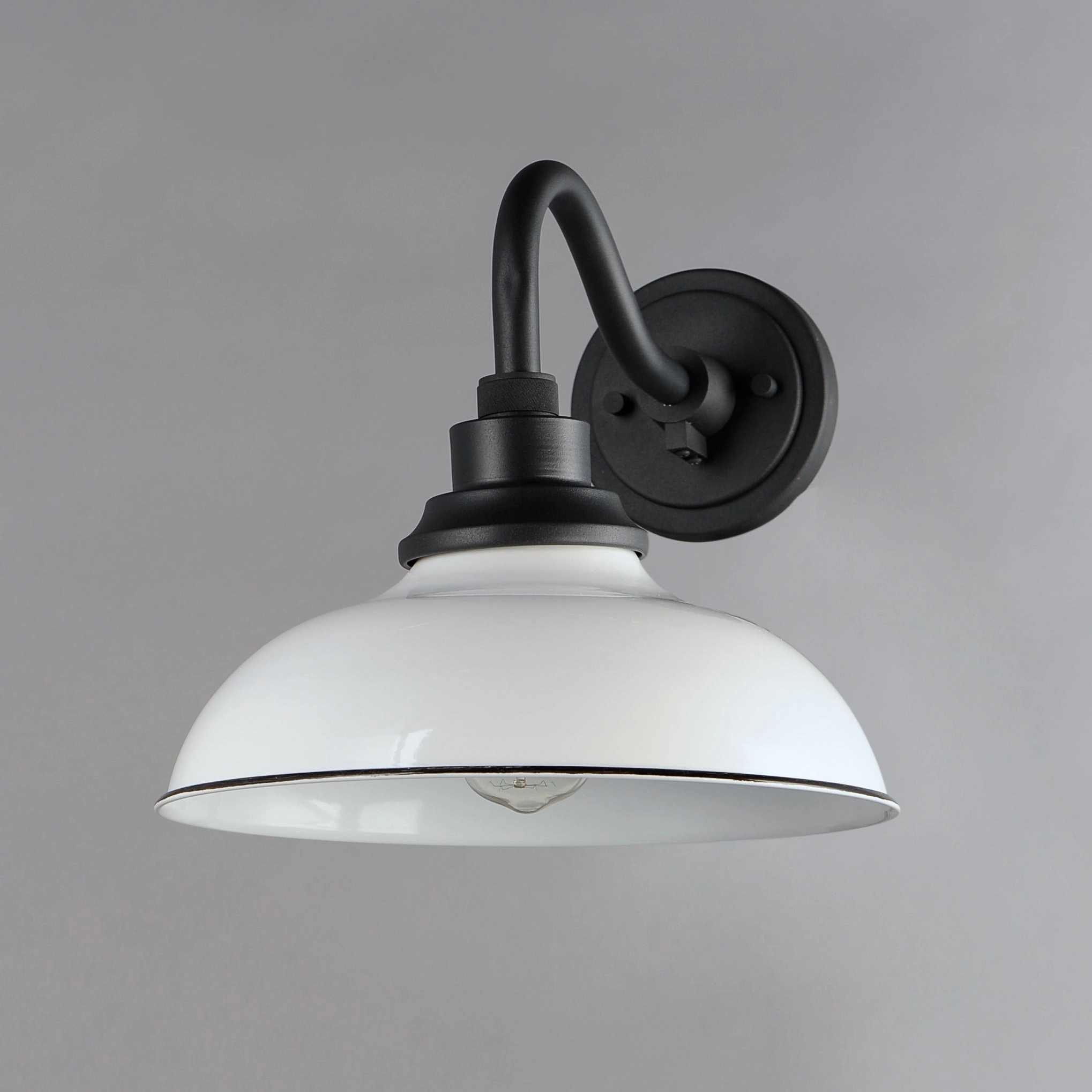 Granville One Light Outdoor Wall Lantern White / Black
