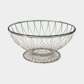 Greco - Coffee Table In Clear Toughened Glass & Stainless Steel Baseoutdoor coffee table for patio or lounge