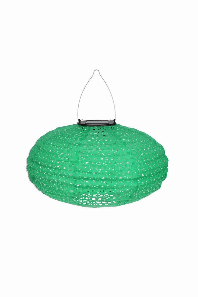 Green Hanging Outdoor Solar Lantern