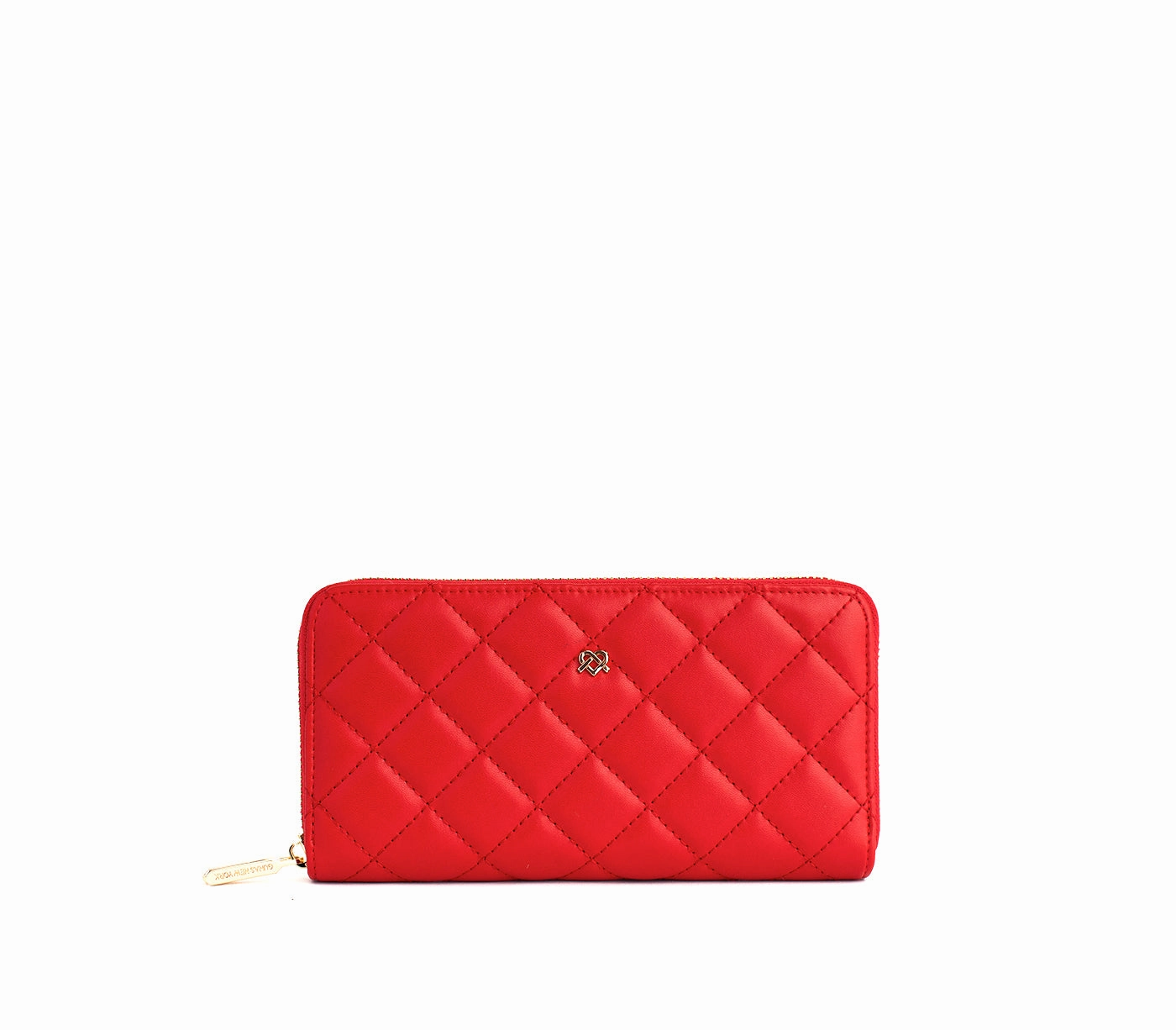 Gunas New York Uptown Quilted Red Zip Wallet Exclusive Online Discount