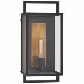 Halle One Light Outdoor Wall Sconce Aged IronOutdoor wall sconces with motion sensor